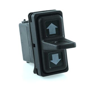 on-off-on Doppel-Schalter 12V/20A, Contura XII, LED 1 grün hell, LED 2 grün hell, quadratische Linsen grün, Symbol "Pfeil rechts"/"Pfeil links"