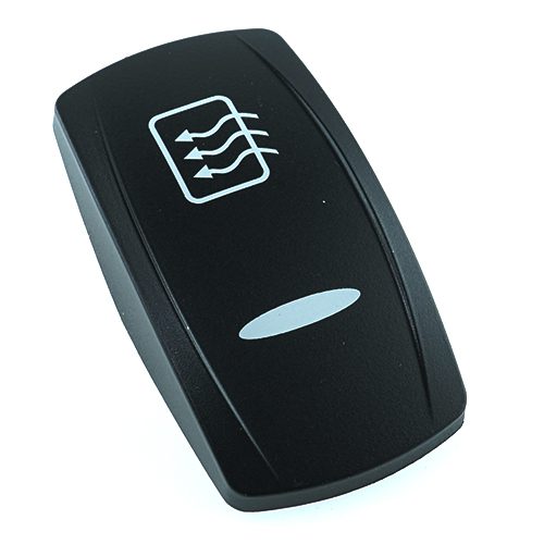 actuator Contura V black, symbol “rear window heating”, bar lens, laser etched