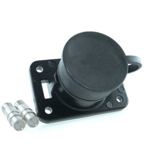 Socket 2-pole 24V, black, crimp-/soldering contact 35mm², TPE cap